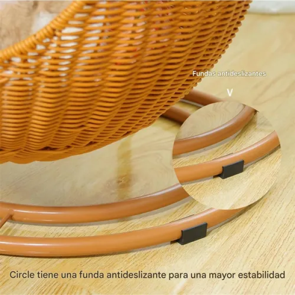 Cama De Mimbre Para Gatos Colgable - Imagen 4