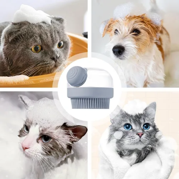 Cepillo De Baño Para Mascotas Con Dispensador De Jabón - Imagen 3