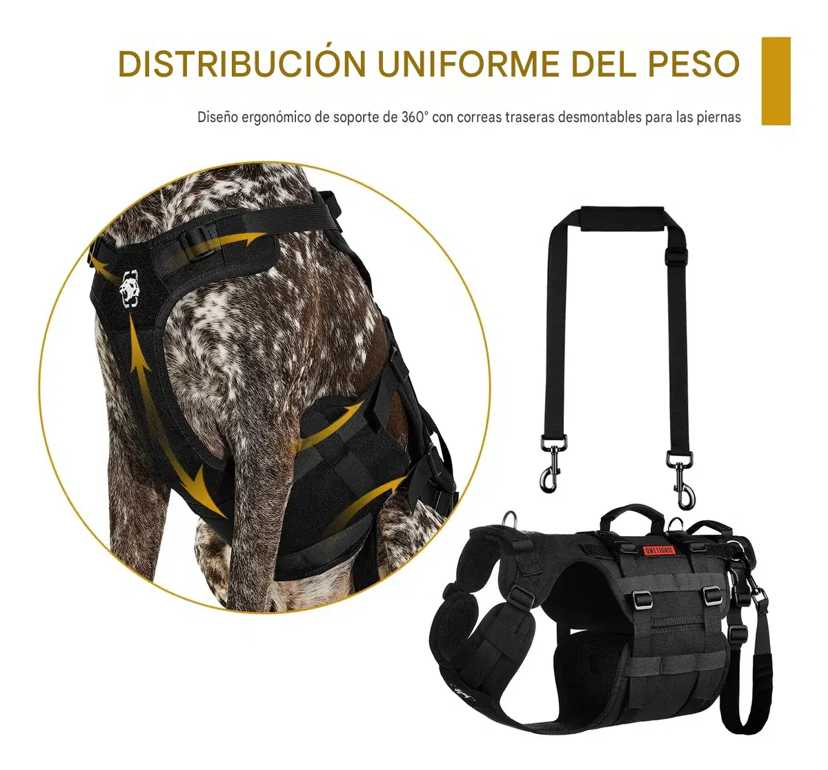 Arnes De Elevacion Para Perros Ortopedico Con Correa Talle L - Imagen 3